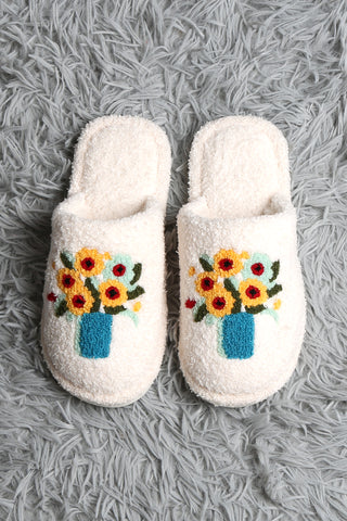 Painting-Inspired Embroidered Luxury Soft Slippers