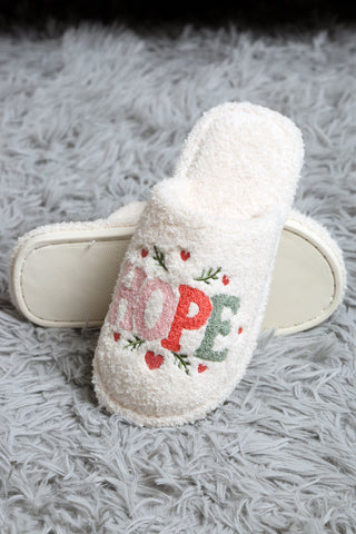 Heart Embroidered Luxury Soft Slippers