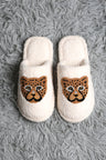 Cheetah Pattern Embroidered Luxury Soft Slippers