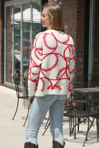 Sports Pattern Luxury Soft Crew Neck Sweater