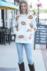 Football Pattern Luxury Soft Hooded Sweater W/ Front Pocket