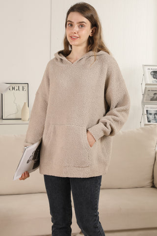 Solid Color Luxury Soft Hooded Sweater W/ Front Pocket