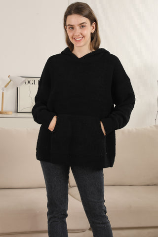 Solid Color Luxury Soft Hooded Sweater W/ Front Pocket