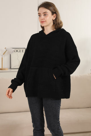 Solid Color Luxury Soft Hooded Sweater W/ Front Pocket