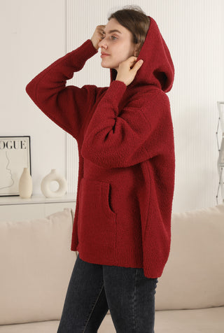 Solid Color Luxury Soft Hooded Sweater W/ Front Pocket