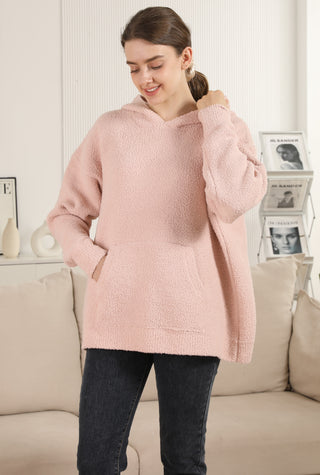 Solid Color Luxury Soft Hooded Sweater W/ Front Pocket