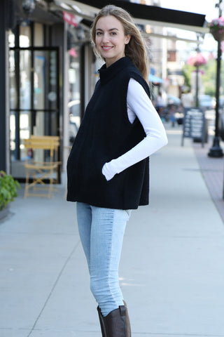 Solid Color Luxury Soft Zippered Vest W/ Pockets