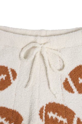 Football Pattern Luxury Soft Shorts W/ Pockets & Drawstring