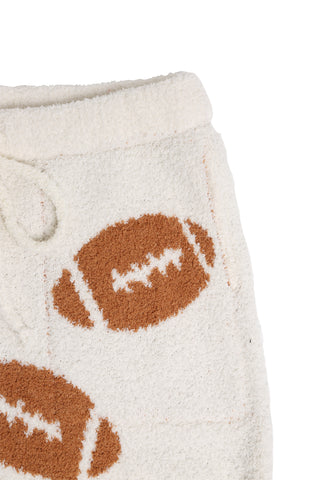 Football Pattern Luxury Soft Shorts W/ Pockets & Drawstring