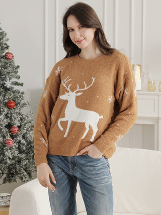 Christmas Themed Pattern Luxury Soft Crew Neck Sweater