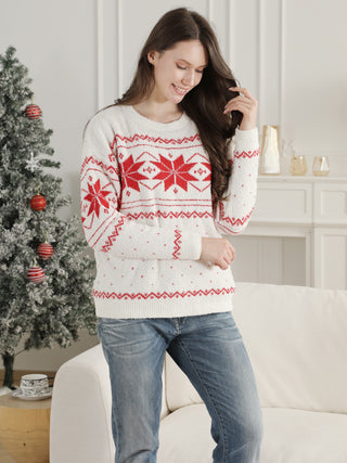 Christmas Themed Pattern Luxury Soft Crew Neck Sweater