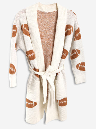 Children's Sports Pattern Luxury Soft Robe W/ Front Pockets & Belt