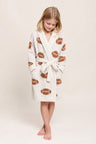 Children's Sports Pattern Luxury Soft Robe W/ Front Pockets & Belt
