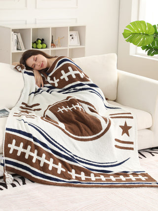 Sports Pattern Luxury Soft Throw Blanket w/ Tassels