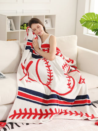 Sports Pattern Luxury Soft Throw Blanket w/ Tassels