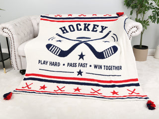 Sports Pattern Luxury Soft Throw Blanket w/ Tassels