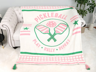 Sports Pattern Luxury Soft Throw Blanket w/ Tassels