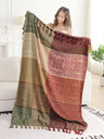 Floral Pattern Luxury Soft Throw Blanket w/ Fringe
