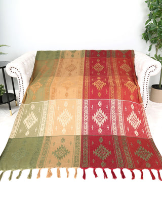 Tribal Pattern Luxury Soft Throw Blanket w/ Fringe