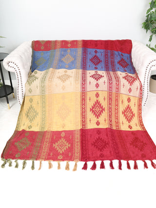 Tribal Pattern Luxury Soft Throw Blanket w/ Fringe