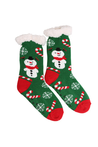 Christmas Themed Pattern Luxury Soft Non-Slip Sherpa Socks