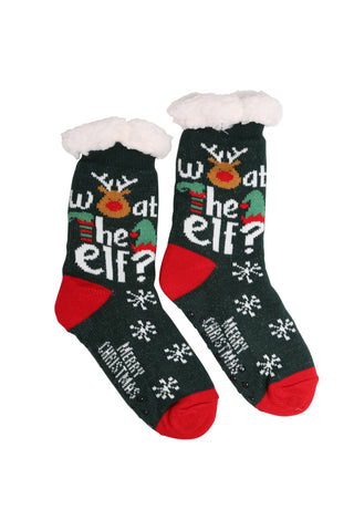 Christmas Themed Pattern Luxury Soft Non-Slip Sherpa Socks