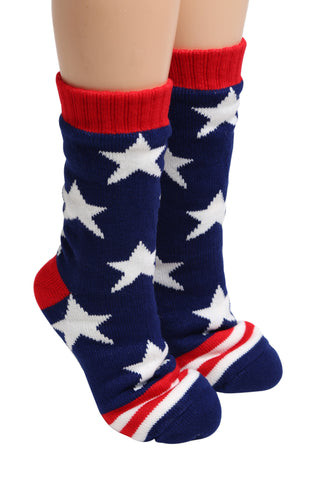 American Flag Pattern Luxury Soft Non-Slip Fleece Socks