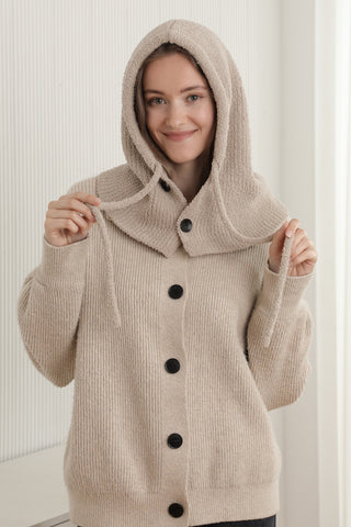 Solid Color Luxury Soft Snood W/ Buttons & Drawstring