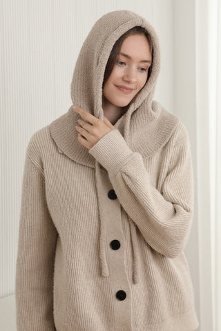 Solid Color Luxury Soft Snood W/ Buttons & Drawstring