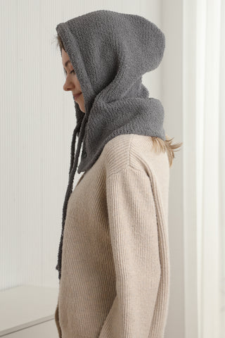 Solid Color Luxury Soft Snood W/ Buttons & Drawstring