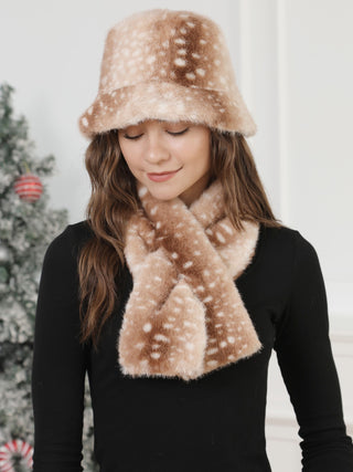 Animal Pattern Faux Fur Scarf