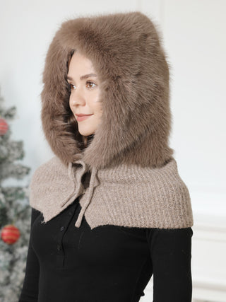 Solid Color Faux Fur Snood