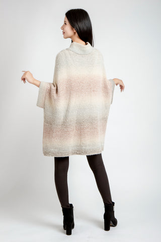 Color-Block Gradient Pullover Sweater W/ Pockets