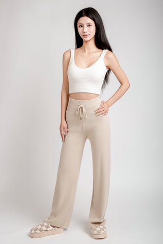 Solid Color Lounge Pants W/ Drawstring & Pockets