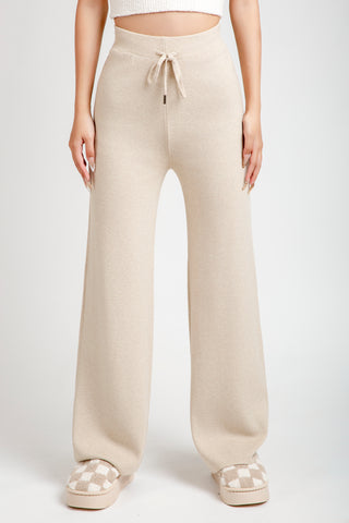 Solid Color Lounge Pants W/ Drawstring & Pockets