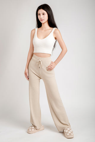 Solid Color Lounge Pants W/ Drawstring & Pockets