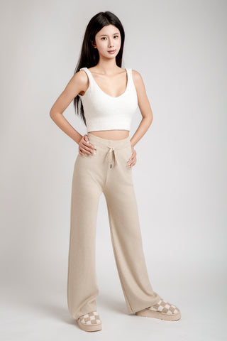Solid Color Lounge Pants W/ Drawstring & Pockets