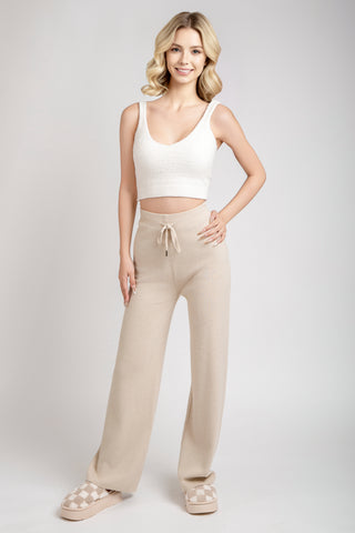 Solid Color Lounge Pants W/ Drawstring & Pockets
