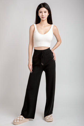 Solid Color Lounge Pants W/ Drawstring & Pockets
