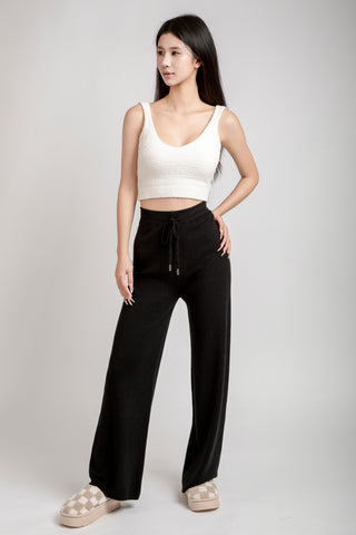 Solid Color Lounge Pants W/ Drawstring & Pockets