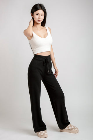 Solid Color Lounge Pants W/ Drawstring & Pockets