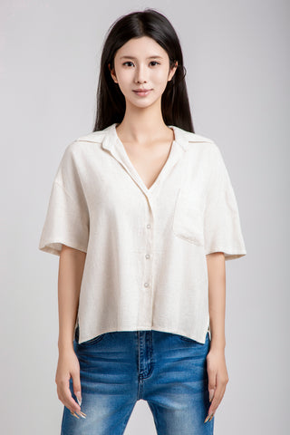 Cropped Collar Shirt