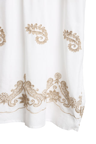 Paisley Pattern Embroidered Cover-Up Dress W/ Tassels