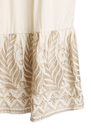 Leaves Pattern Embroidered Cover-Up Dress