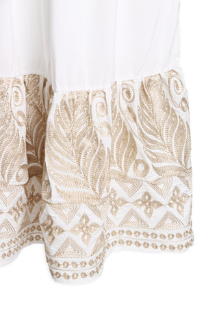Leaves Pattern Embroidered Cover-Up Dress