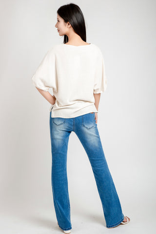 Embroidered V-Neck Linen Shirt