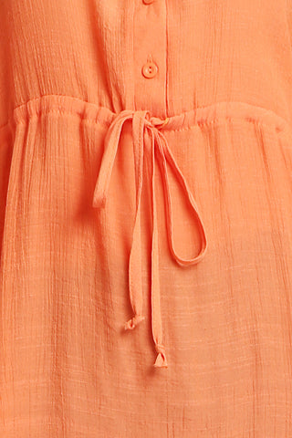 Solid Collar Oversized Long Sleeve Shirt
