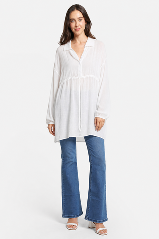 Solid Collar Oversized Long Sleeve Shirt