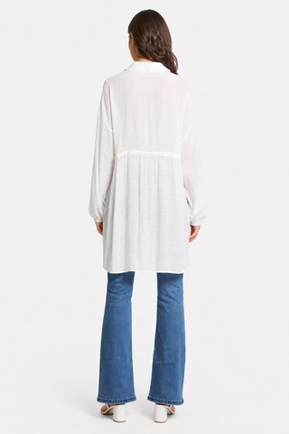 Solid Collar Oversized Long Sleeve Shirt