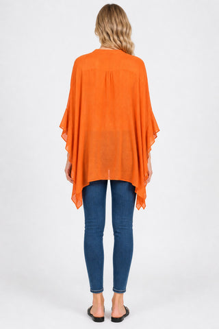 Solid Collar Oversized Flared Sleeve Shirt